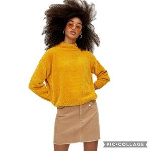 F.F. Knitwear Moonlight Chenille Oversized Mock Neck Pullover Sweater